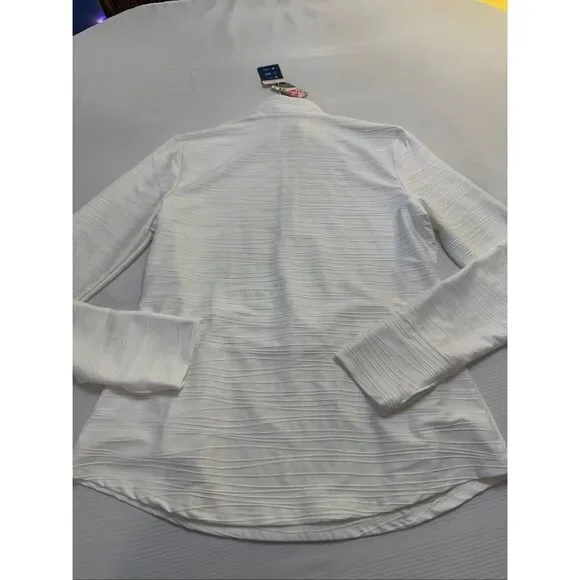 NWT Tommy Bahama Womens Golf Half Zip Performance LS WHITE Jacket UPF50 MEDIUM - Picture 11 of 13
